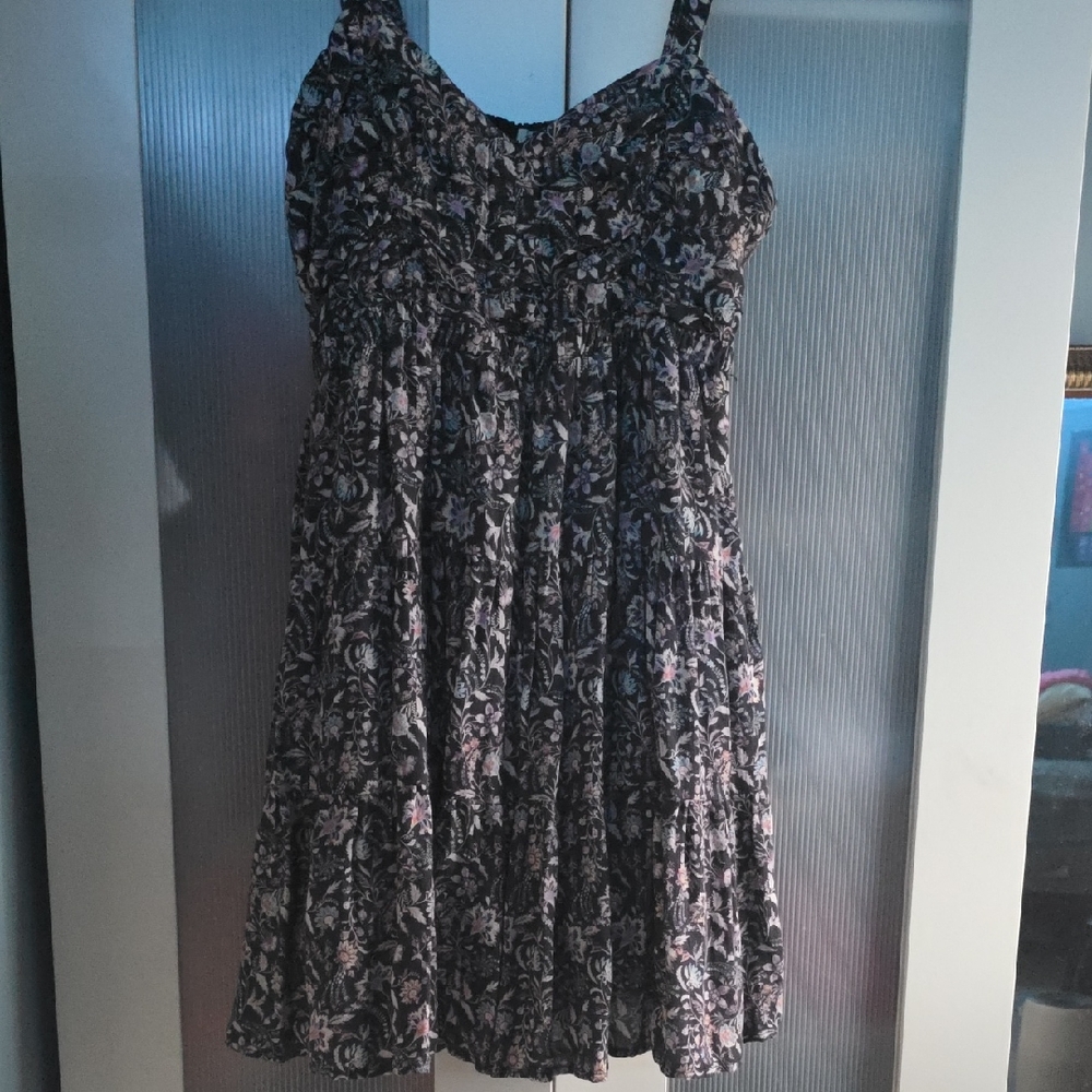 Lucky Brand Black and Purple Floral Top